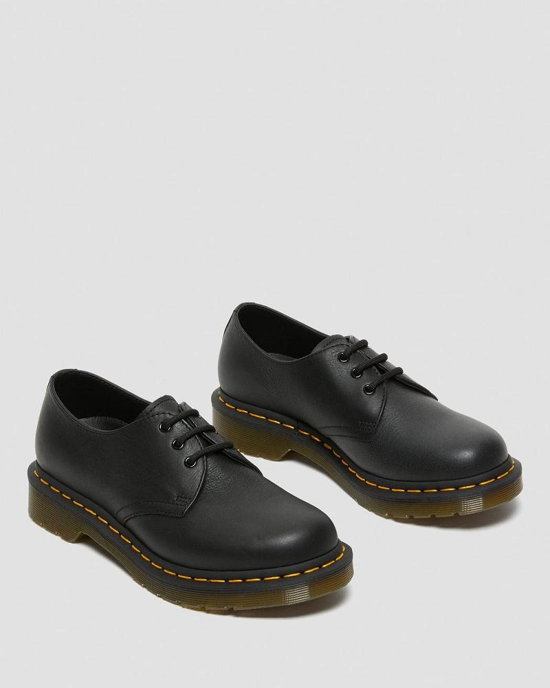 Black Women's Dr Martens 1461 Virginia Leather Oxfords Shoes | CA 379BEX